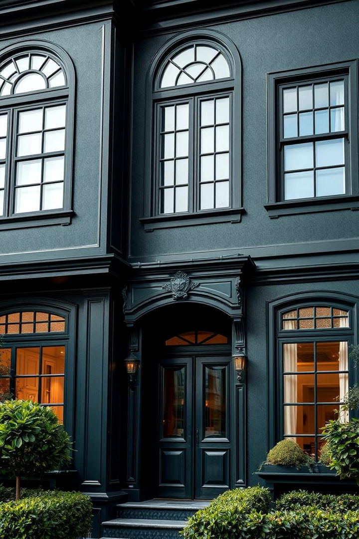 Luxurious Statement Facade - 22 Dark Green Exterior Paint Color Schemes