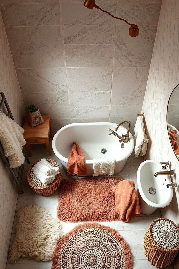 Luxurious Textiles Enrich the Space - 22 Cozy Bathroom Ideas