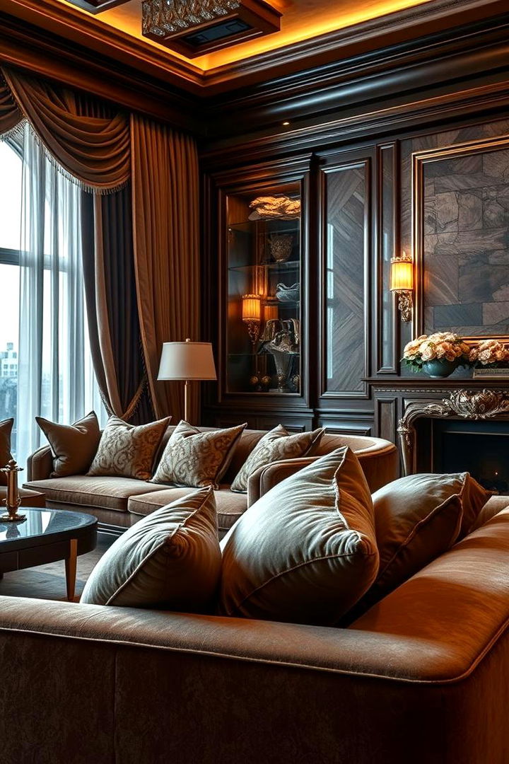 Luxurious Texture Combinations - 22 Large Living Room Ideas