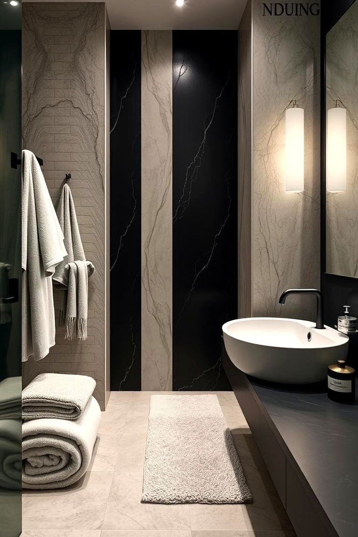 Luxurious Texture Combinations - 22 Black and Grey Bathroom Ideas