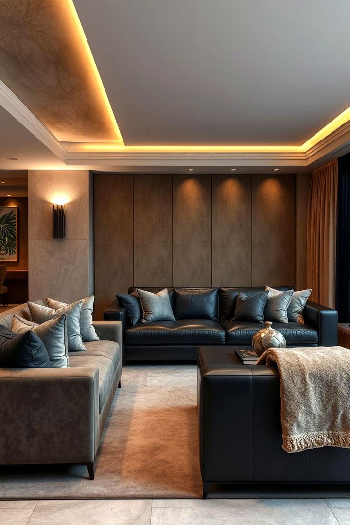 Luxurious Texture Fusion - 22 Black and Beige Living Room Ideas