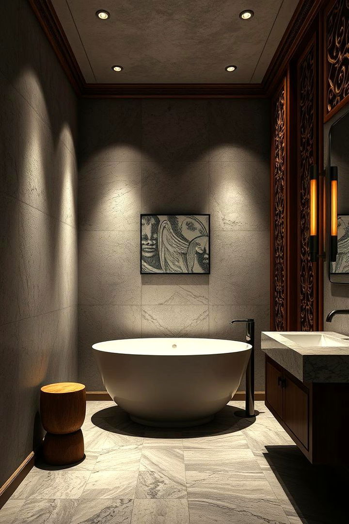 Luxurious Textured Walls - 22 Art Deco Bathroom Ideas