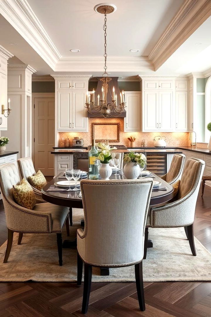Luxurious Upholstered Seating - 22 Maximalist Kitchen Decor Ideas