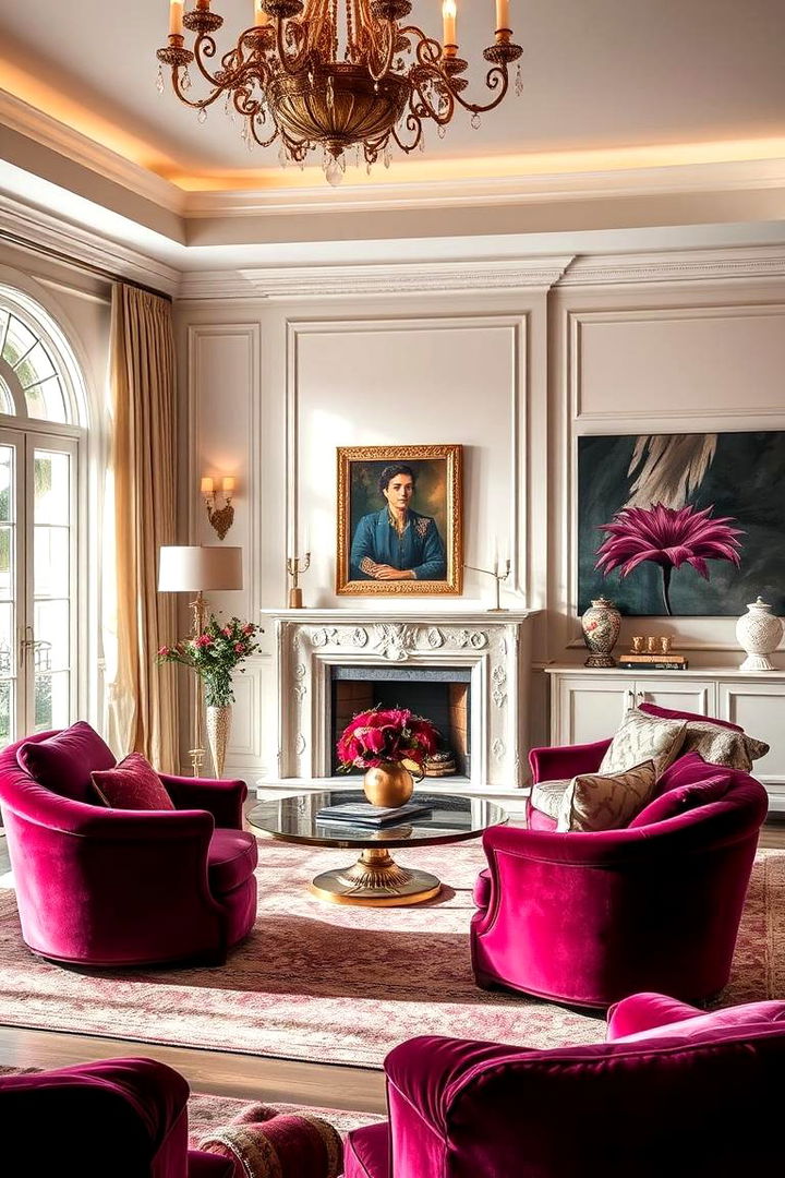 Luxurious Velvet Accents - 22 Traditional Living Room Ideas