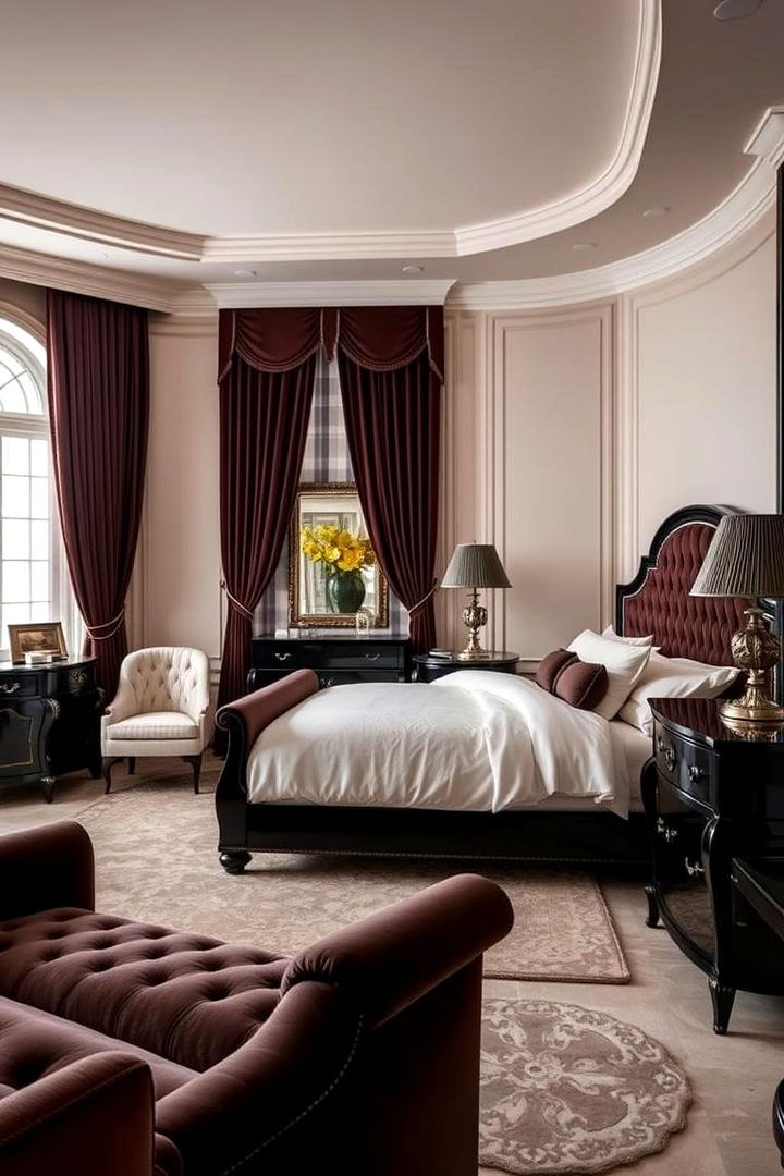 Luxurious Velvet Touches - 22 Black and White Bedroom Ideas