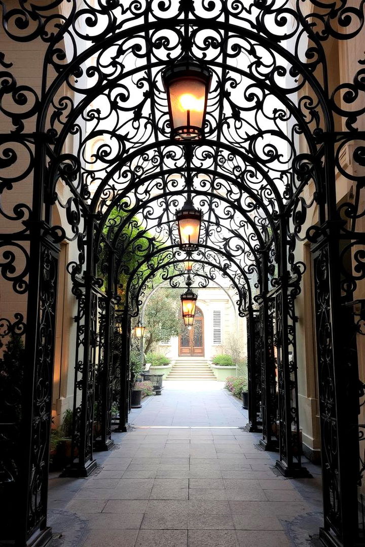 Luxurious Wrought Iron Walkways - 22 Covered Walkway Ideas