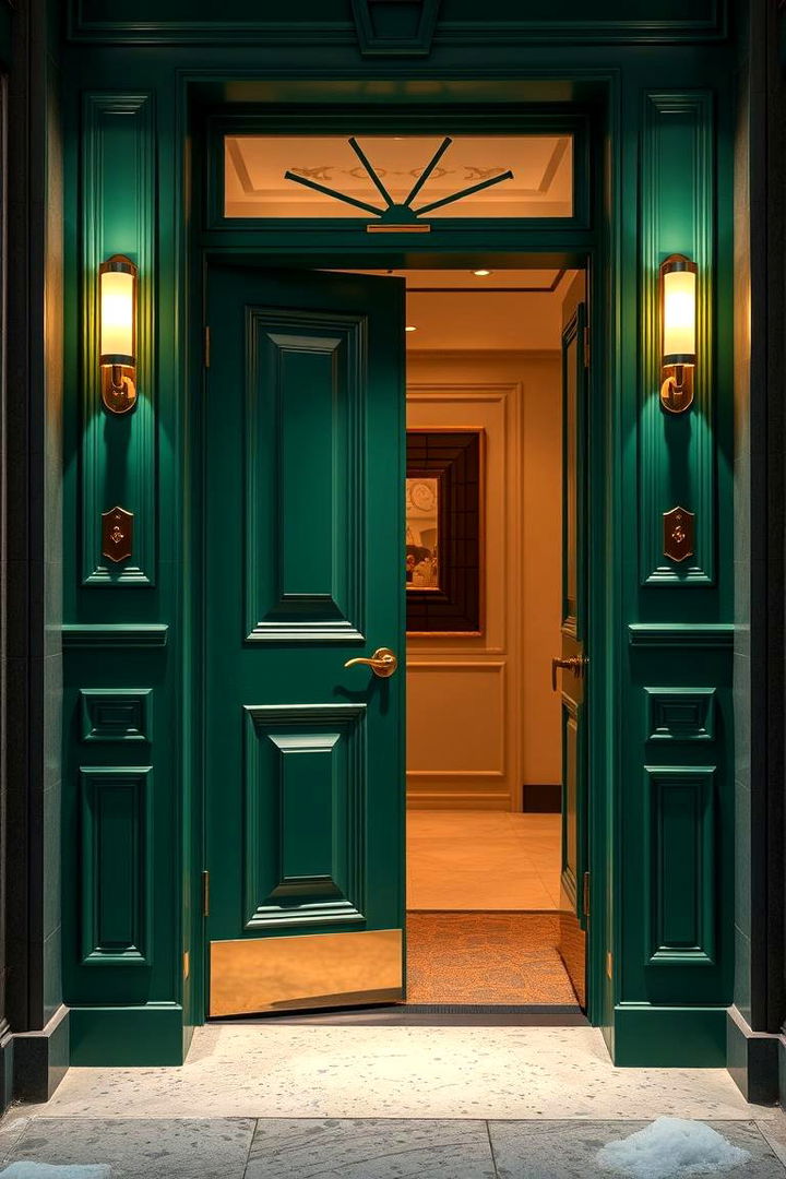 Luxury Appeal Entrance - 22 Emerald Green Front Door Ideas