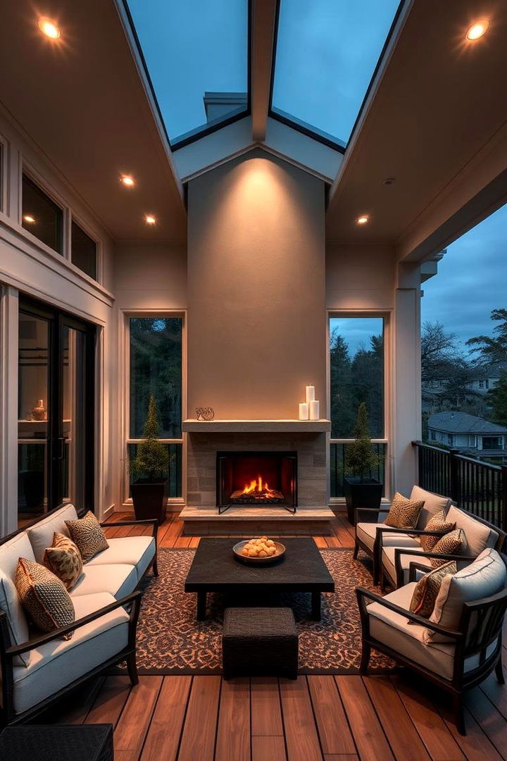 Luxury Enclosed Sanctuary - 22 Covered Deck With Fireplace Ideas