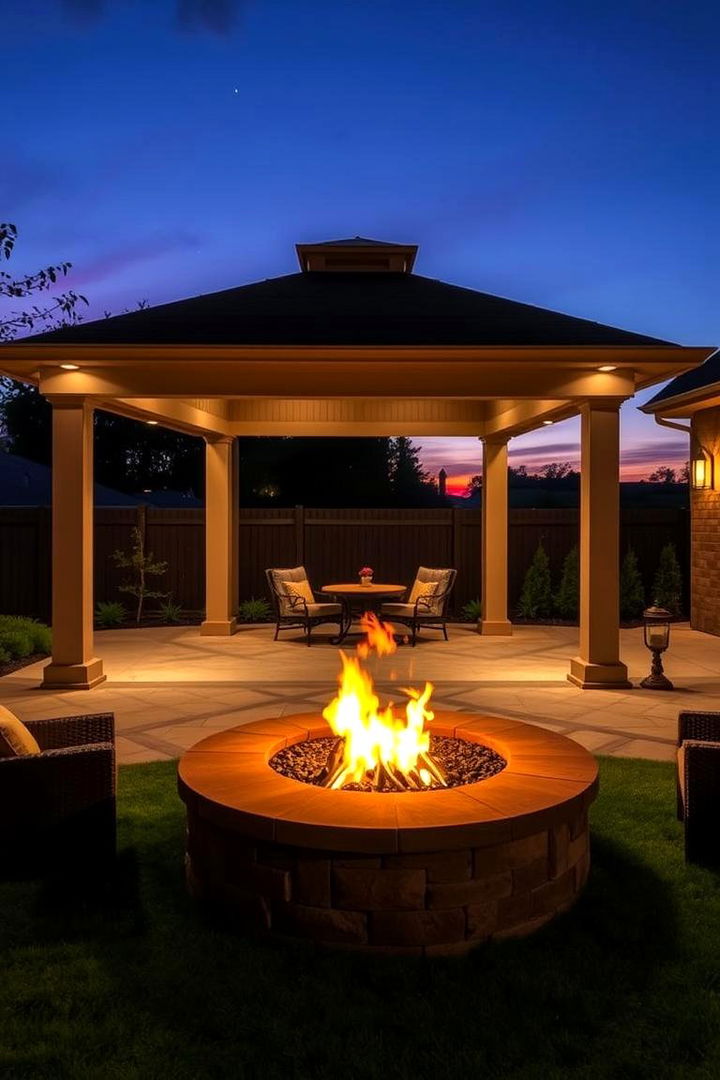 Luxury Enclosure with Integrated Fire Feature - 22 Hot Tub Enclosure Ideas