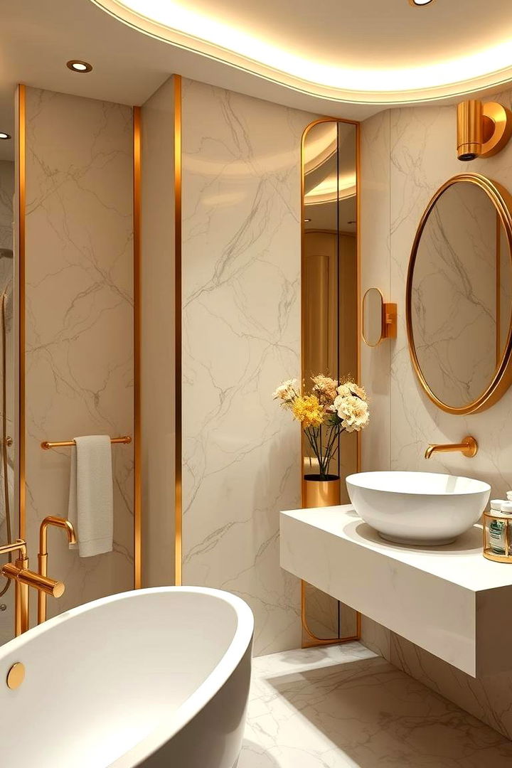 Luxury Gold Elements - 22 Colorful Bathroom Ideas