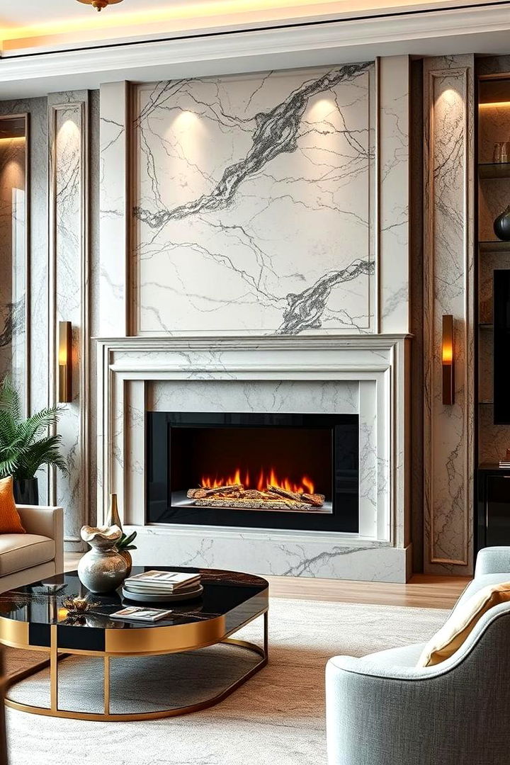 Luxury Marble Finish Electric Fireplace - 22 Electric Fireplace Ideas