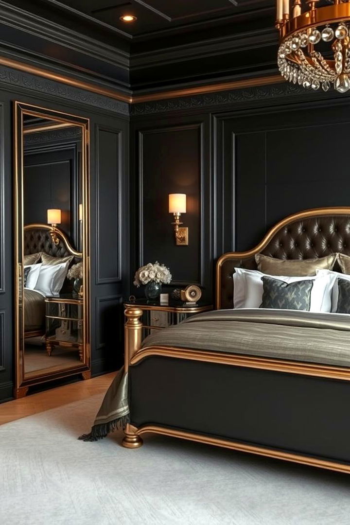 Luxury Metallic Finishes - 22 Dark Grey Bedroom Ideas