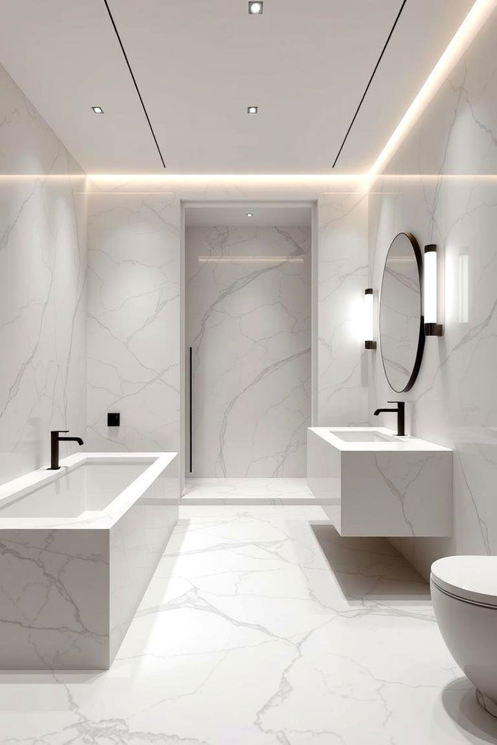 Luxury Minimalism with High End Materials - 22 Minimalist Bathroom Ideas