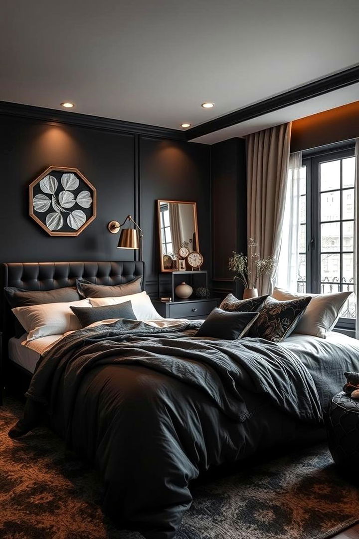 Luxury Textiles and Soft Furnishings - 22 Matte Black Bedroom Ideas