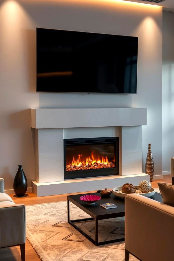 Luxury and Comfort for Modern Entertaining - 22 Electric Fireplace Ideas With Tv Above