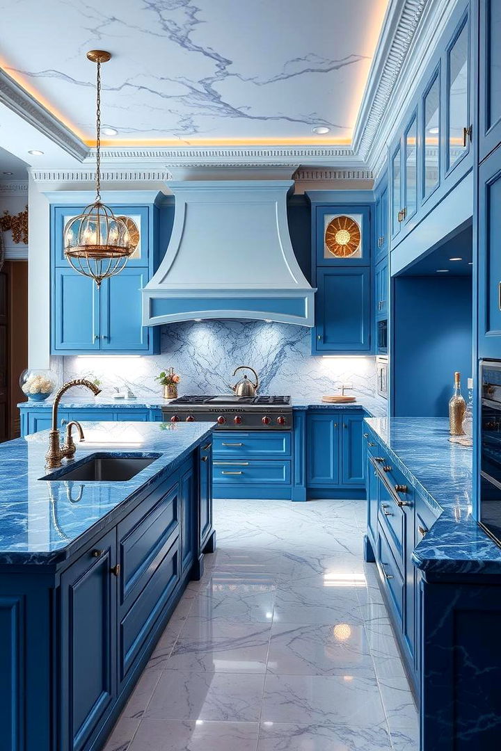 Luxury and Sophistication - 22 kitchens with blue countertops