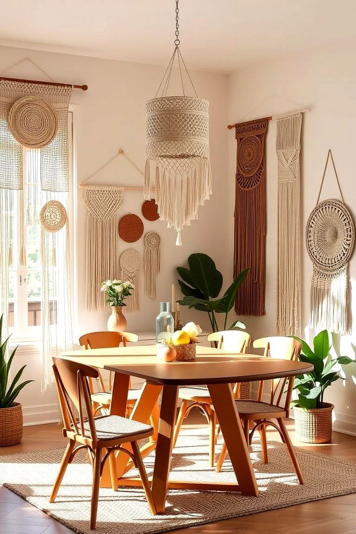 Macrame and Woven Hangings - 22 Boho Dining Room Ideas