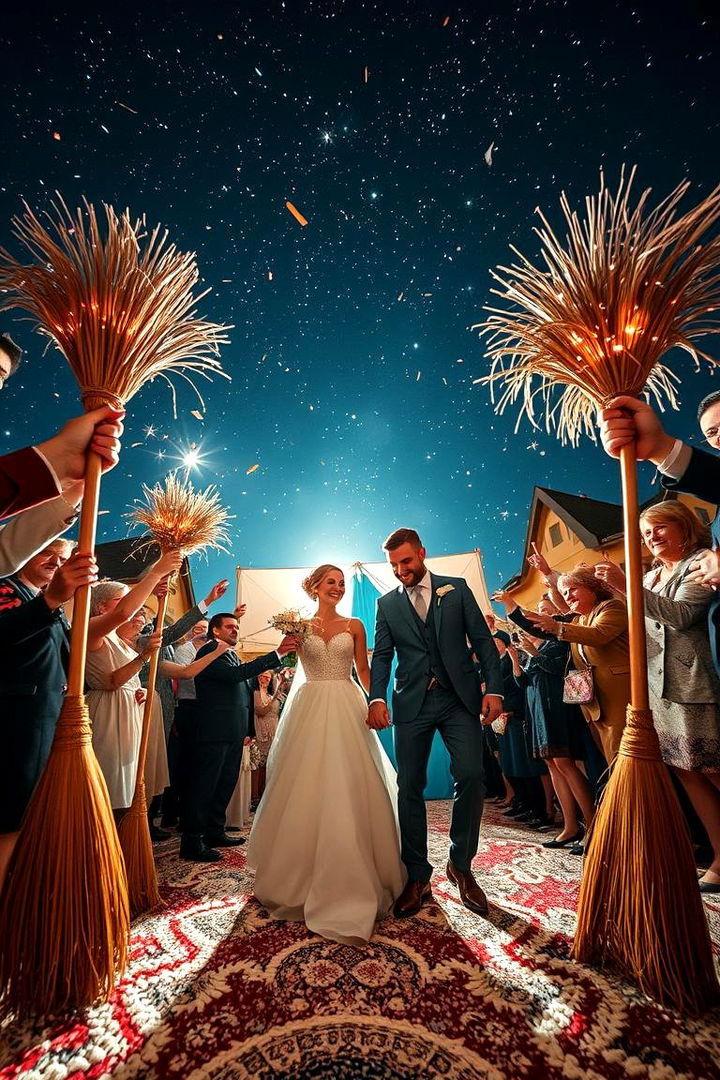 Magical Exit with Broomstick Send offs - 22 Harry Potter Wedding Ideas