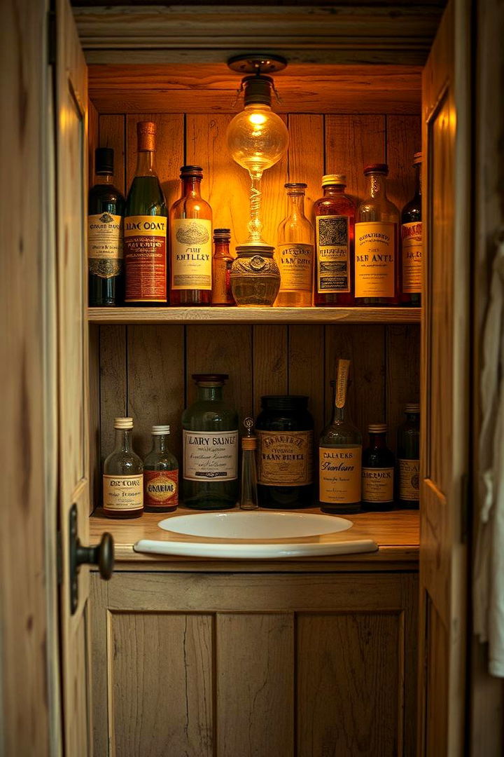 Magical Potion Cabinet Storage - 22 Harry Potter Bathroom Ideas