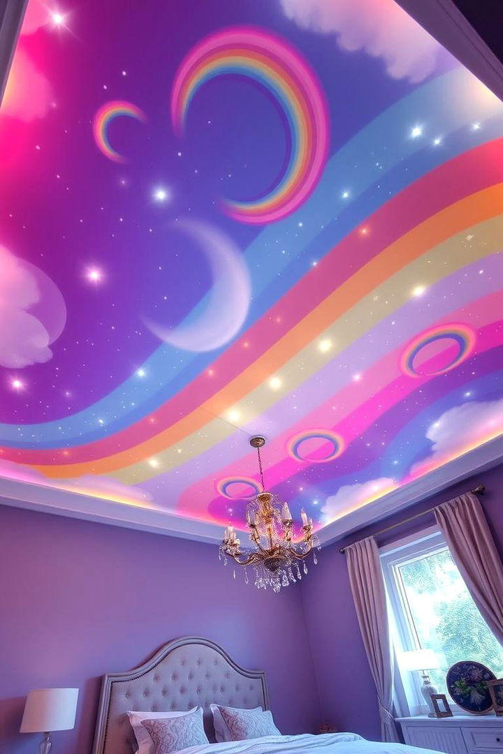 Magical Rainbow Ceilings - 22 Rainbow Bedroom Ideas
