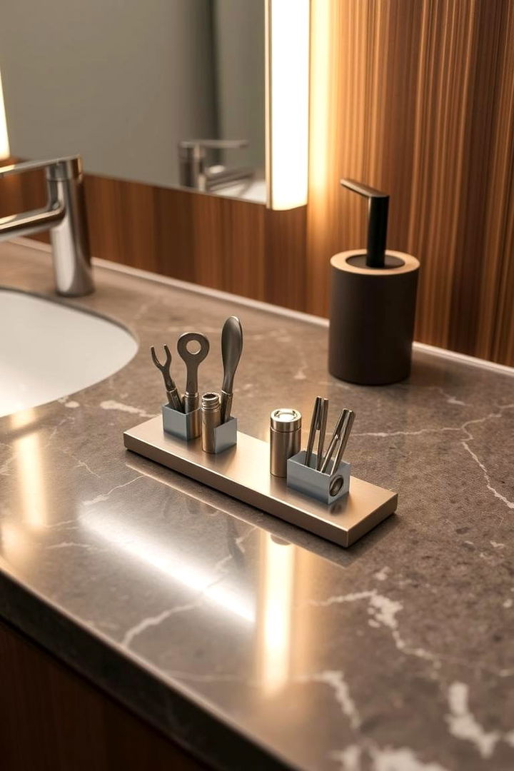 Magnetic Holders for Metallic Items - 22 Bathroom Counter Organization Ideas