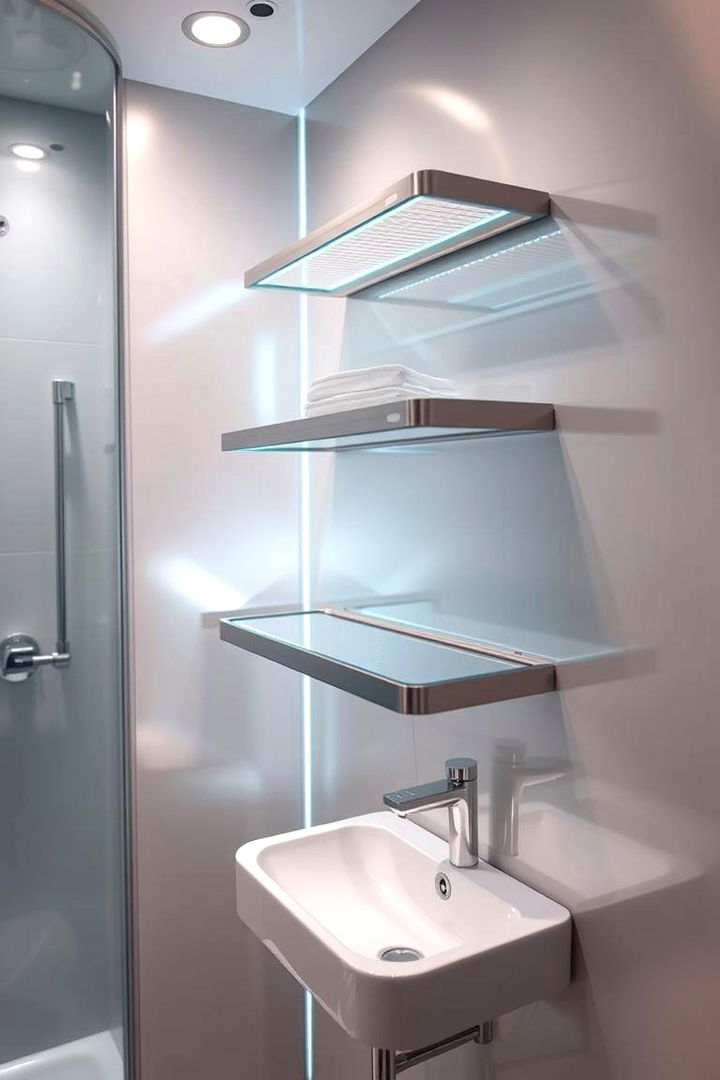 Magnetic Shelves for a Touch of Innovation - 22 Small Bathroom Shelving Ideas