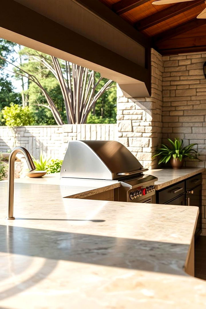 Maintenance Ease - 22 Outdoor Kitchen Countertop Ideas