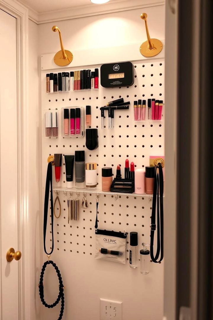 Makeup and Accessories Organizer Pegboard - 22 Pegboard Ideas
