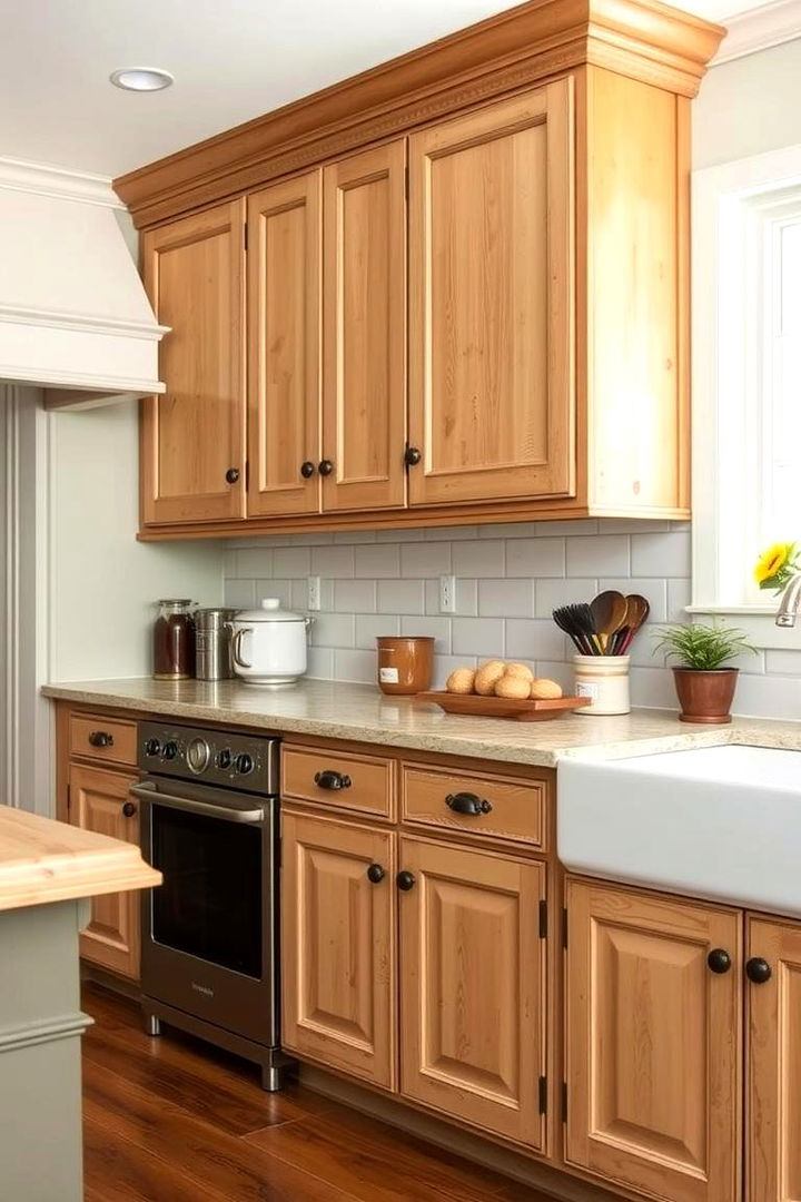 Maple Cabinets with Antique Accents - 22 Maple Kitchen Cabinets Ideas