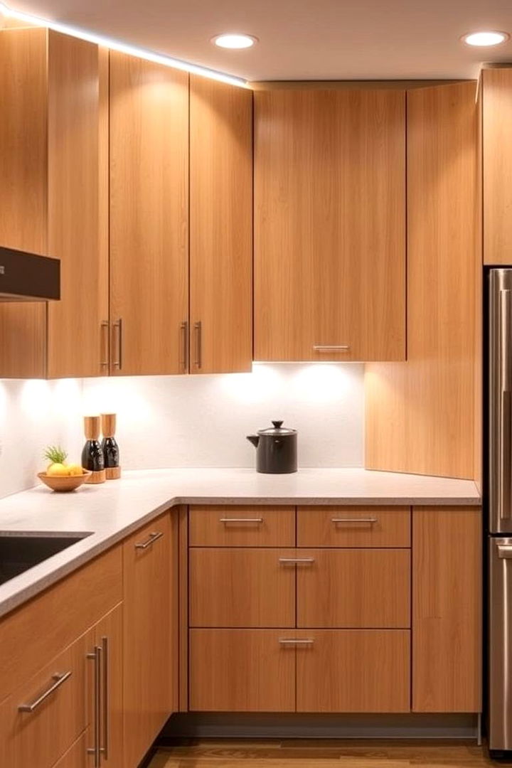 Maple Cabinets with Integrated Lighting - 22 Maple Kitchen Cabinets Ideas