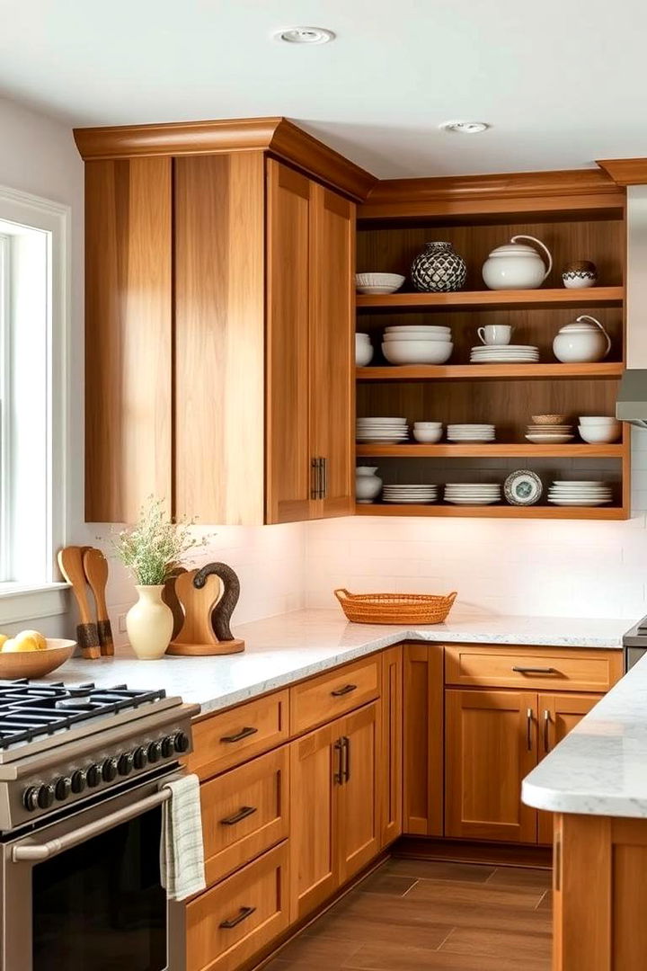 Maple Cabinets with Open Shelving - 22 Maple Kitchen Cabinets Ideas