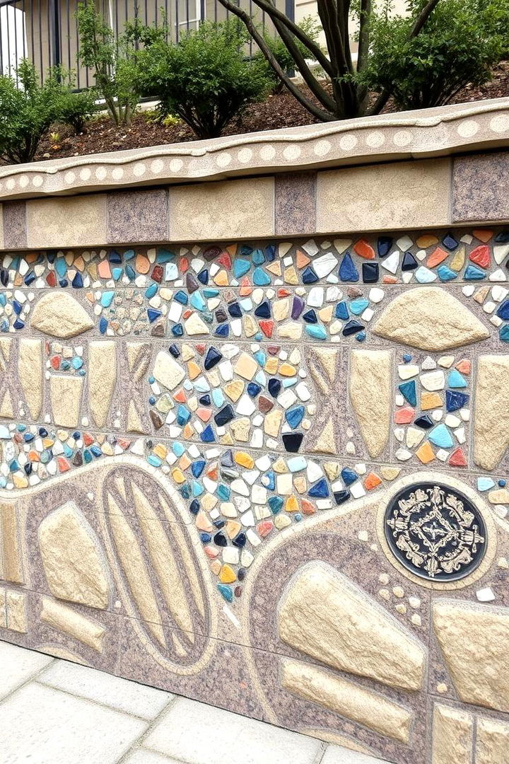 Marble Chip Mosaic Walls - 22 Inexpensive Retaining Wall Ideas