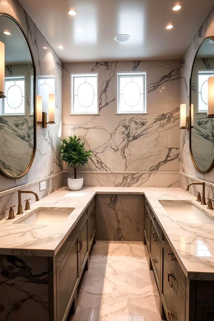 Marble Countertops and Basins - 22 Traditional Bathroom Ideas