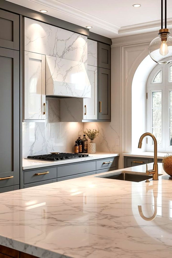 Marble Elegance Splashback - 22 Kitchen Splashback Ideas