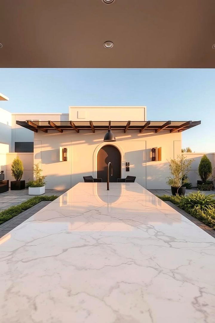 Marble Elegance - 22 Outdoor Kitchen Countertop Ideas