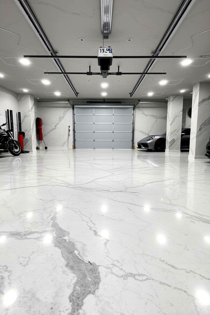 Marble Look Garage Flooring - 22 Garage Flooring Ideas