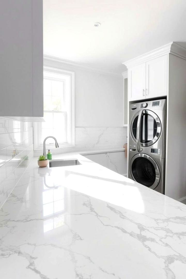 Marble Sophistication - 22 Laundry Room Countertop Ideas