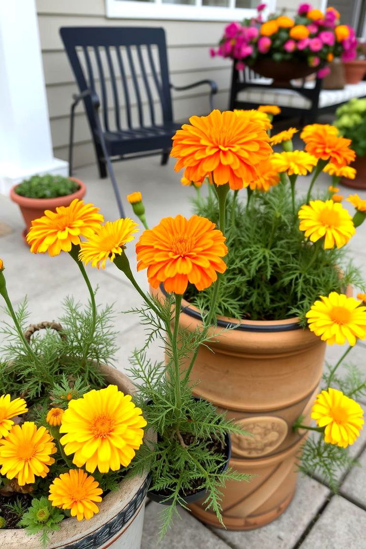 Marigolds for Natural Pest Repellent and Bright Hues - 22 Outdoor Plants for Patio