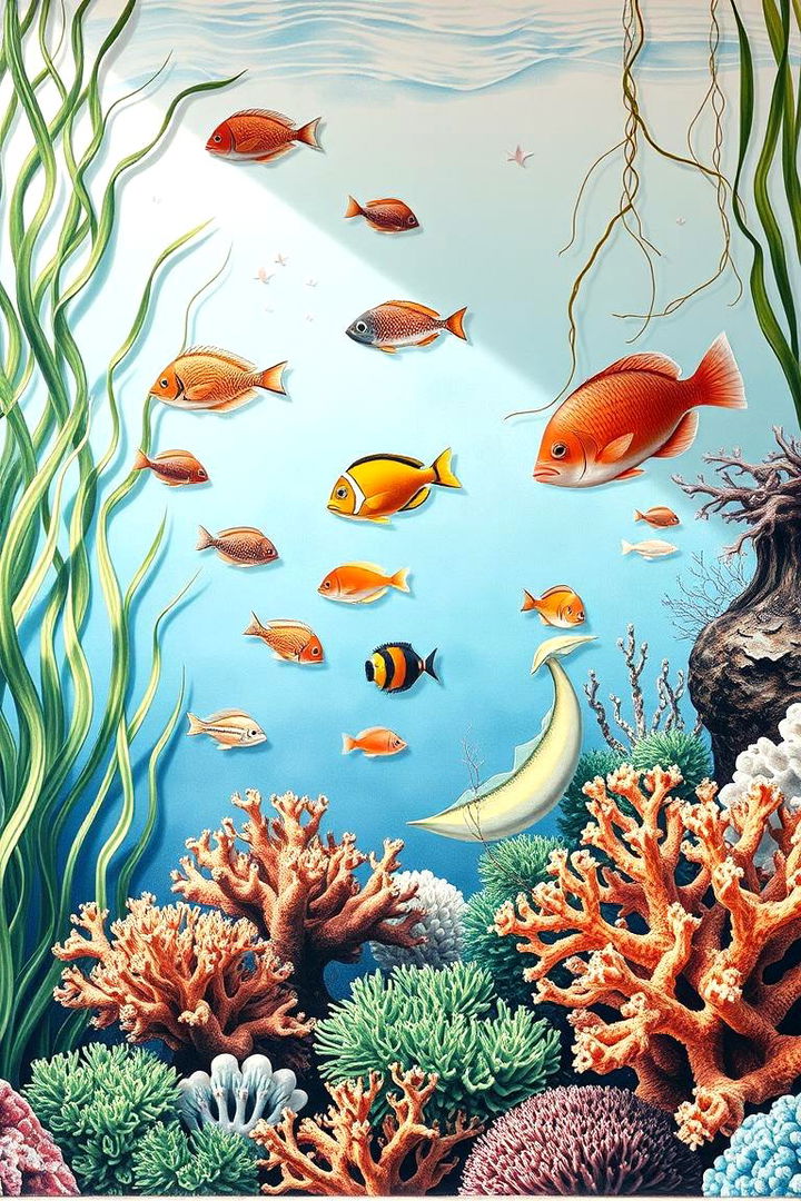 Marine Flora and Fauna Motif - 22 Pool Murals