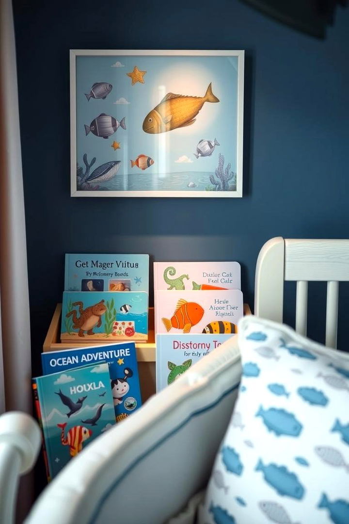 Marine Life Books Corner - 22 Ocean-themed Nursery Ideas