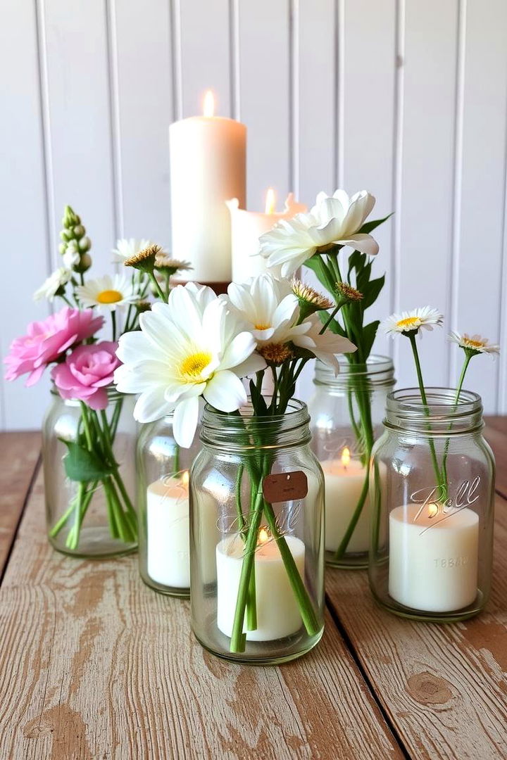 Mason Jar Arrangements - 22 Farmhouse Decor Ideas