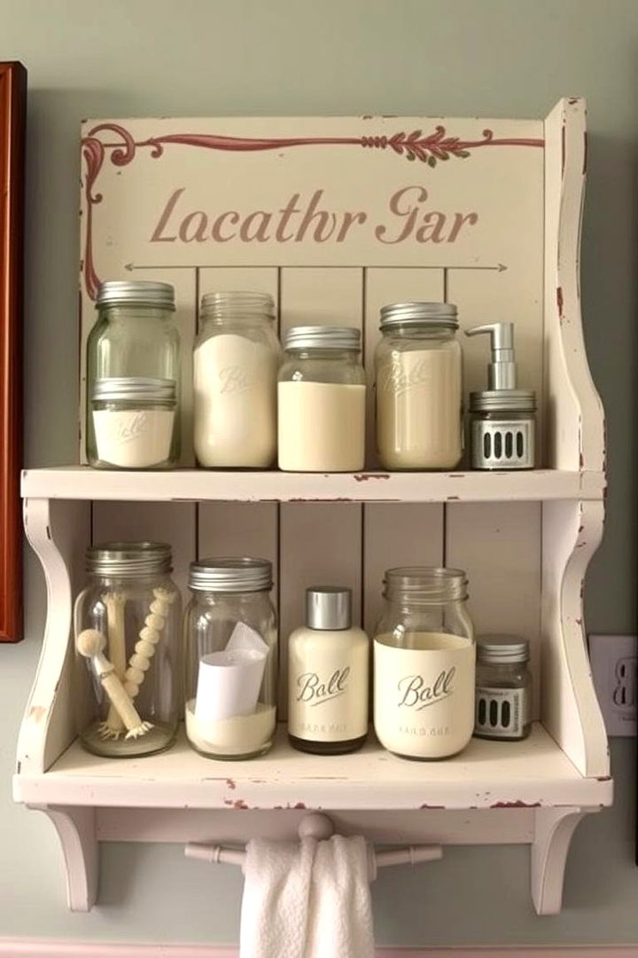Mason Jar Bathroom Shelves - 22 Bathroom Shelf Ideas