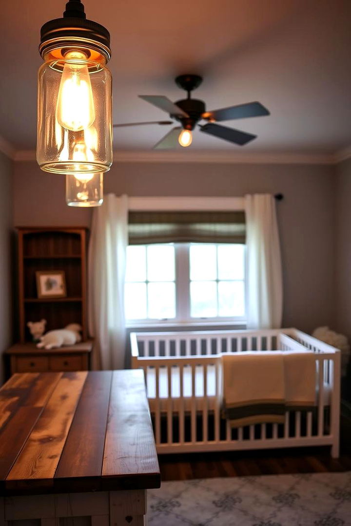 Mason Jar Lighting Accents - 22 Farmhouse Nursery Ideas