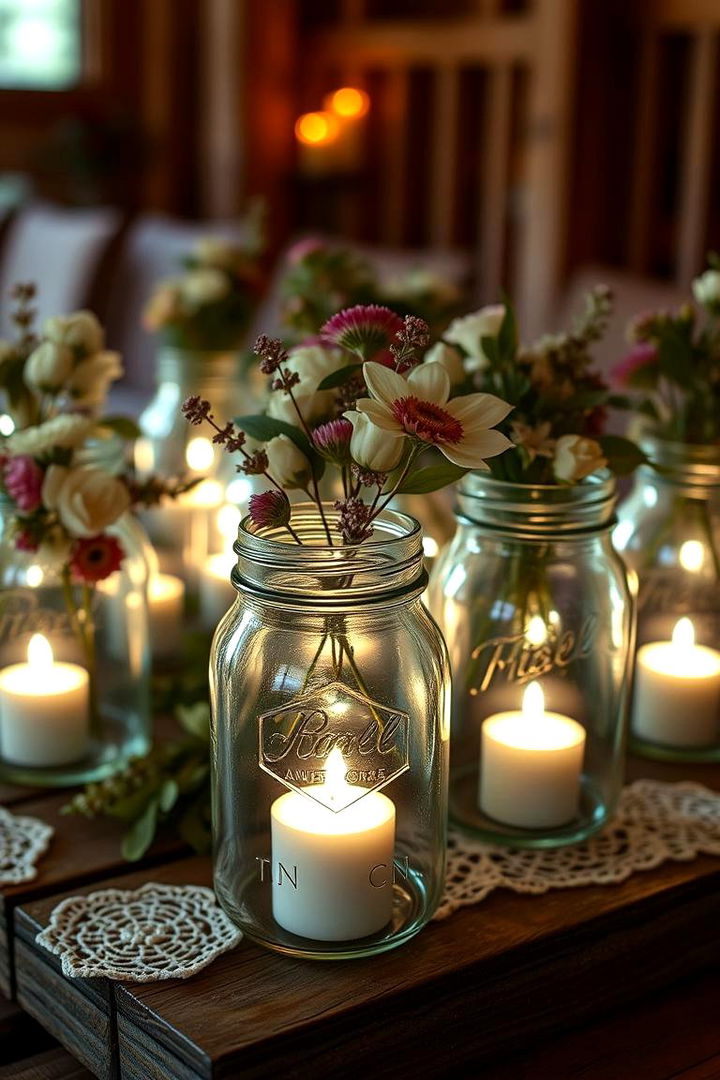 Mason Jar Magic - 22 Rustic Wedding Centerpieces
