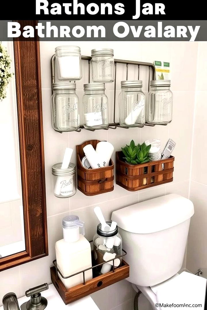 Mason Jar Organizers - 22 Rustic Bathroom Ideas