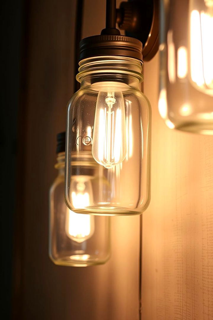 Mason Jar Sconce Lighting - 22 Rustic Wall Decor Ideas
