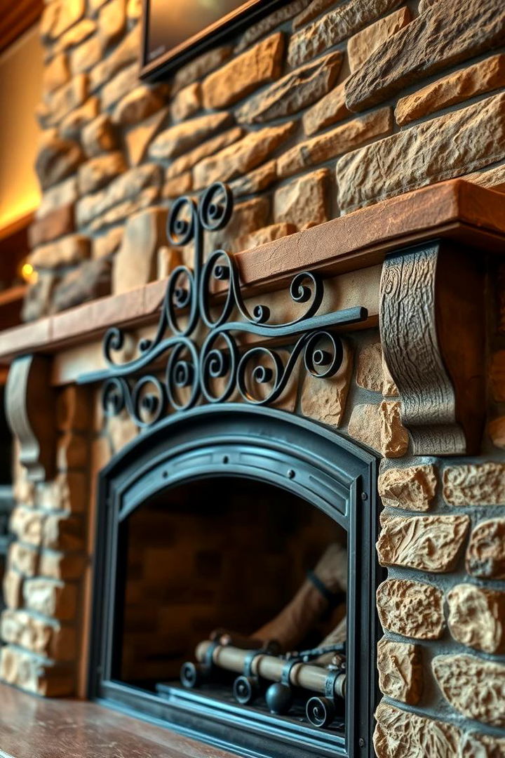 Masonry with Iron Accents - 22 Rustic Outdoor Fireplace Ideas