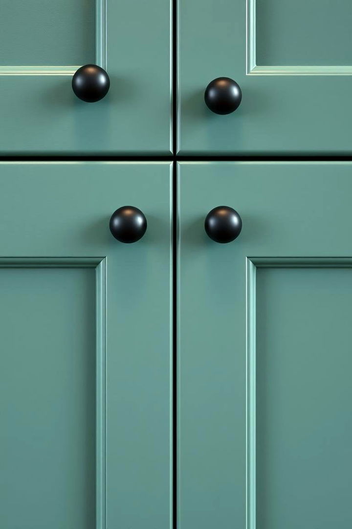 Matte Black Hardware Details - 22 Sage Green and Black Kitchen Ideas