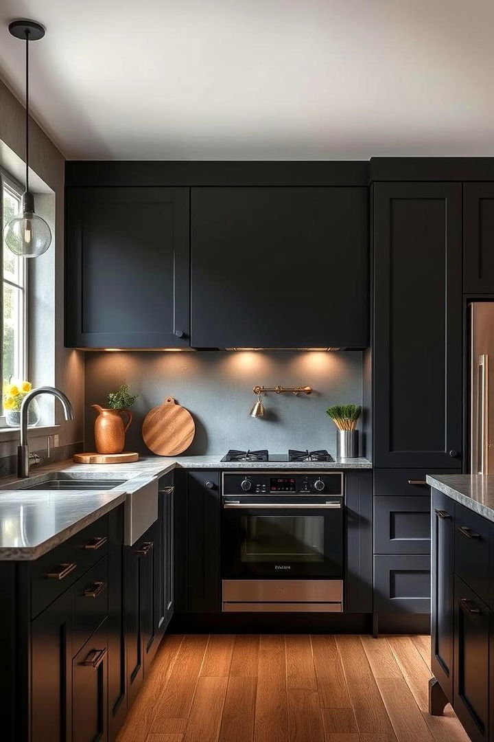 Matte Elegance - 22 Black Kitchen Cabinet Ideas