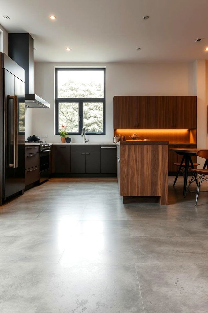 Matte Finish Concrete Appeal - 22 Concrete Floor Kitchen Ideas